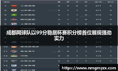 成都网球队以99分稳居杯赛积分榜首位展现强劲实力